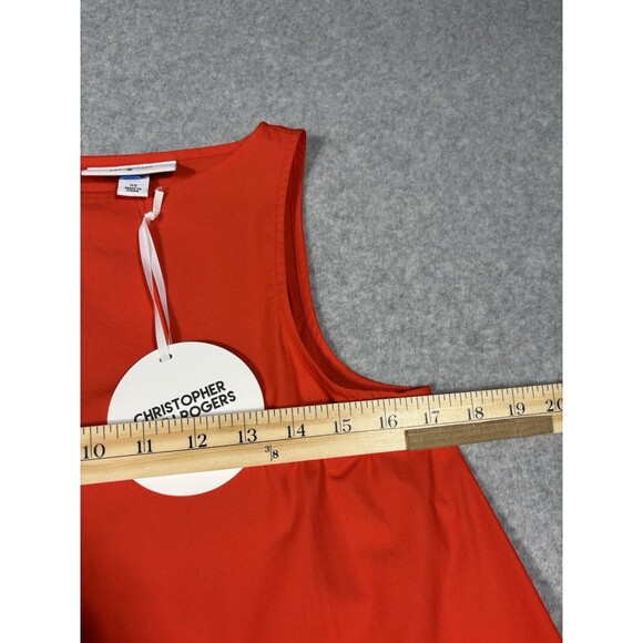 Christopher John Rogers for Target Orange Midi Sleeveless Dress Tiered Size XS - Picture 4 of 9